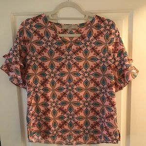 Loft Flutter sleeve blouse size XS petite